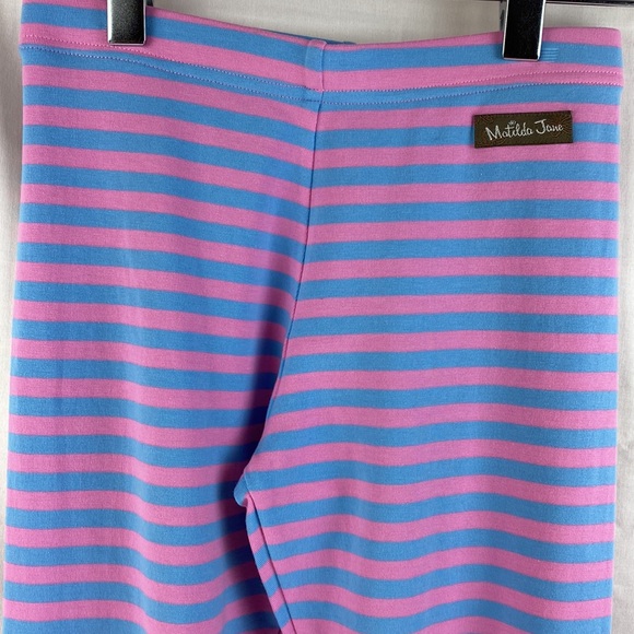 NWT Matilda Jane La La Land Legging Size 10 Girls Pants Pink & Blue Stripe’s NEW - Picture 7 of 12